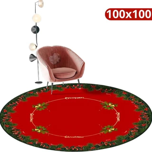 Bovista Kerstboomkleed - Kerstkleed - Kerstboomring - Kerstrok - Kerstboomrok Voor Kunstboom - Kerstboomdeken - Kerstboom Mand - Kerstboomrok - Rond 100cm Rood Rond 100cm