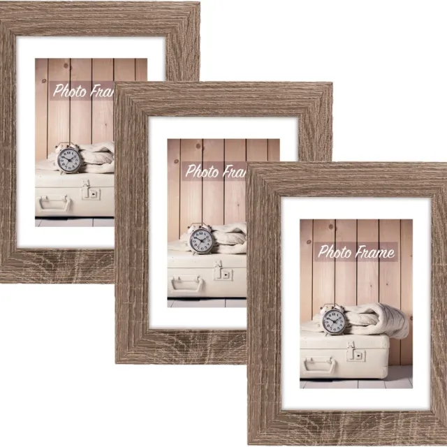 Zep Fotolijstje - 3x stuks - bruin - hout - voor foto van 10 x 15 cm - woondecoraties - accessoires