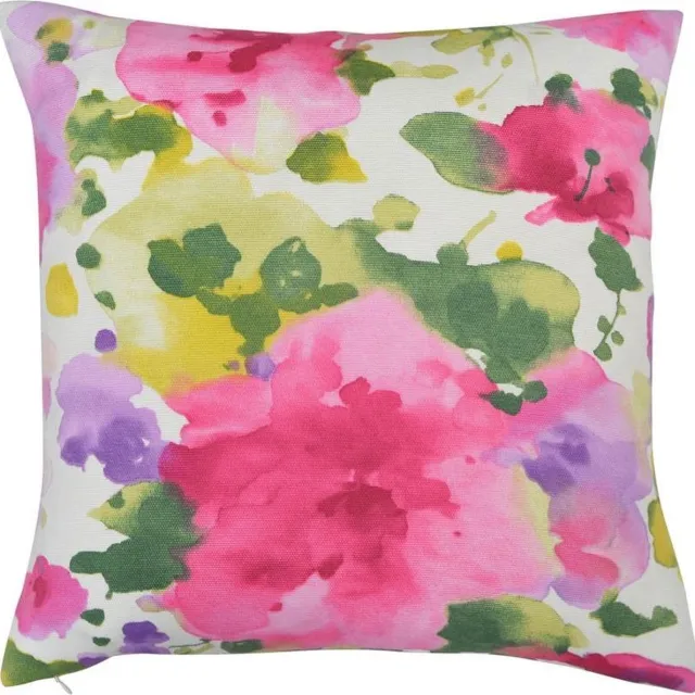 The Cushion Shop Aquarelle Flowers - Sierkussen - 44x44 cm - Roze