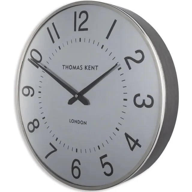 Thomas Kent Wandklok Greenwich 40 X 8,3 Cm Staal Zilver Wit, Zilver