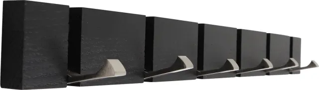 HOME It flex kapstok met 6 haken 60 × 5,5 × 2 cm zwart eiken