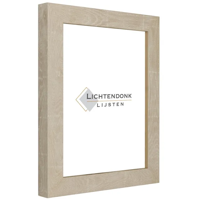 Lichtendonk Fotolijst Zand Bruin - Houtlook - Fotomaat 24x30 - Ontspiegeld Glas - Art.nr. 55-541 NaturelNaturel