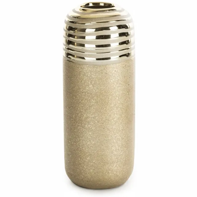 Eurofirany Elara Decoratieve Vaas 10x10x25 cm Goud Keramiek