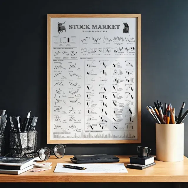 Follygraph Technische Analyse Poster Beurs - Educatieve Grafiek (50x70cm)
