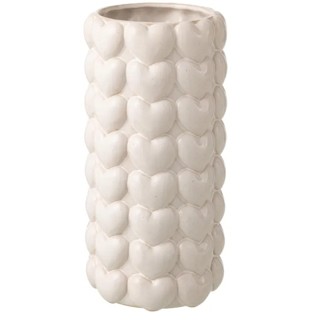Vaas Harten - Steengoed - Ecru - Extra Large - 32,5 cm