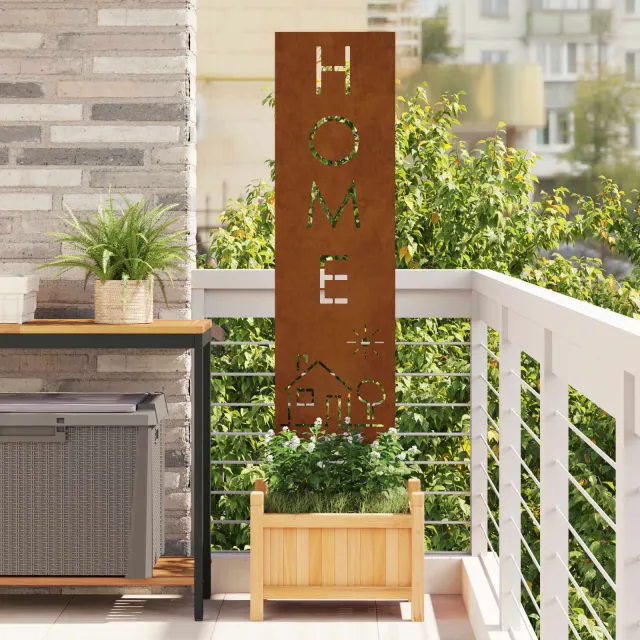 vidaXL Tuin Privacy Screen Fretwerk Roestig 32 x 140 cm weervast staal Bruin