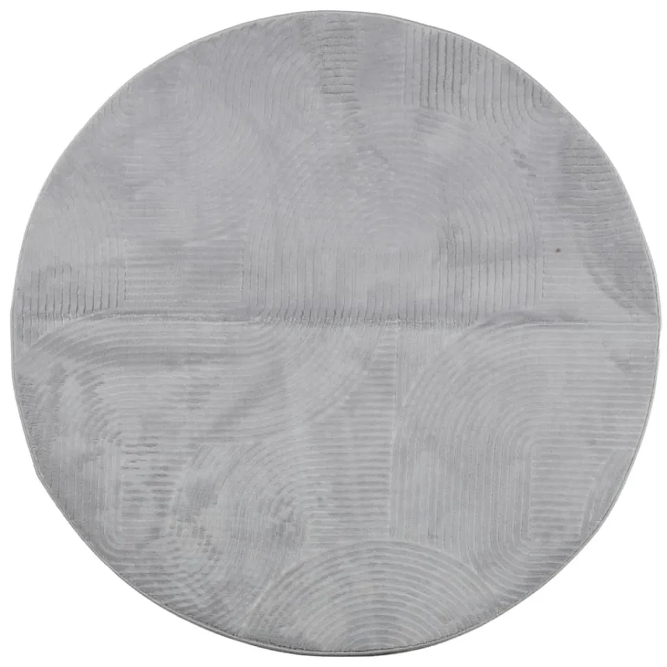 vidaXL Vloerkleed IZA laagpolig Scandinavisch Ø 120 cm grijs, foto 3
