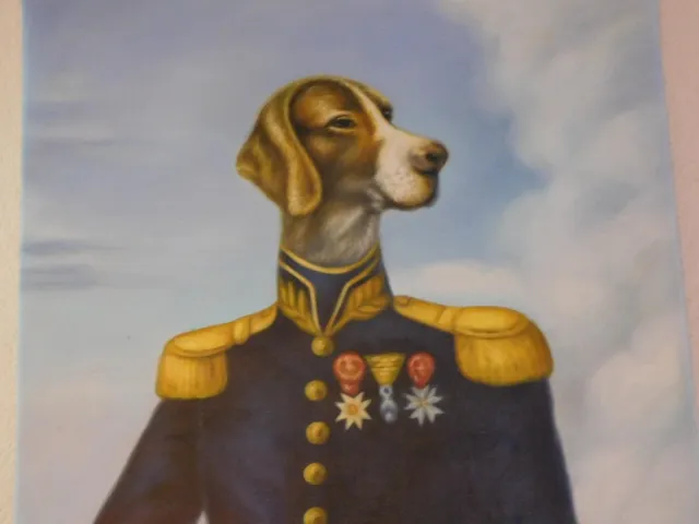 Hetty'S Speciaal schilderij van hond met uniform multi
