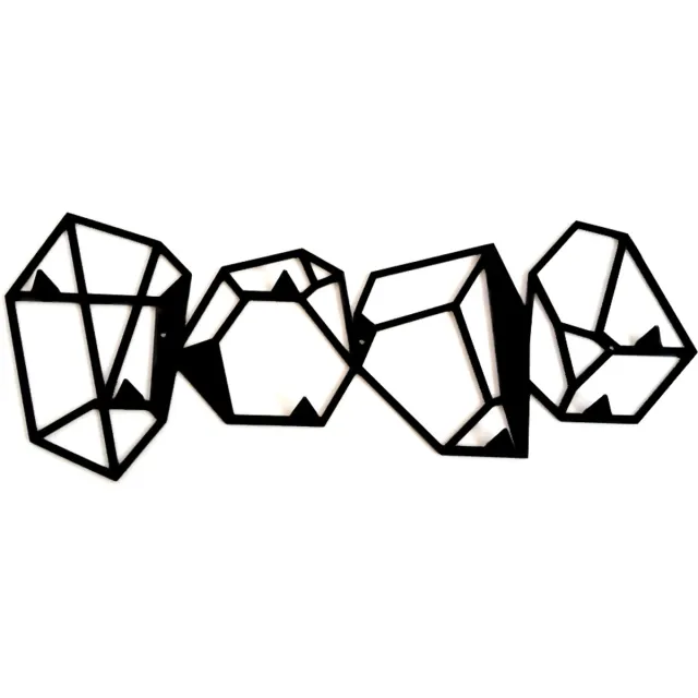 Decorizzly® Decorizzly Crystalight - Wandkapstok - Modern - 665 mm - Stalen Constructie zwart