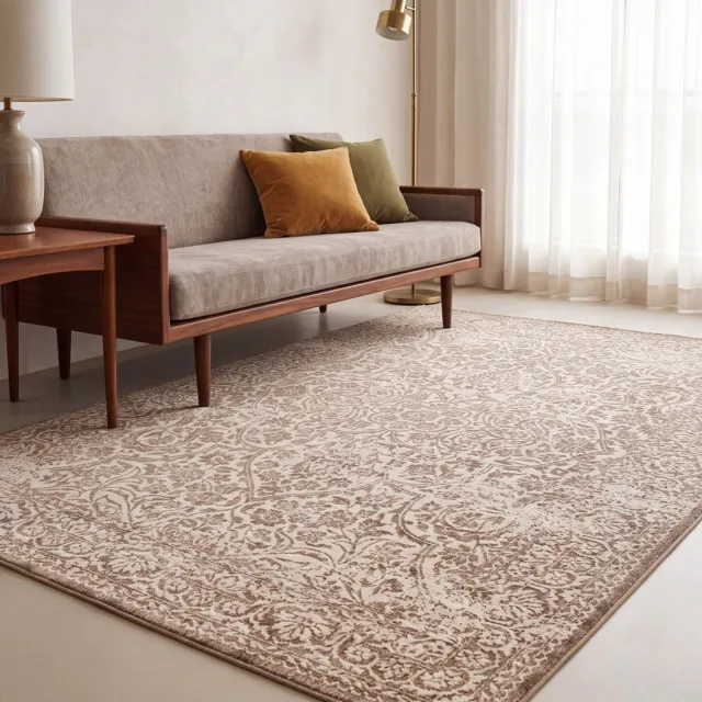Acsento Heritage Bronze Vloerkleed - 160 x 230 cm - Taupe,Bruin,Beige - Rechthoekig - Polyester - Woonkamer, Eetkamer, Slaapkamer - Medaillon - Klassiek, Vintage