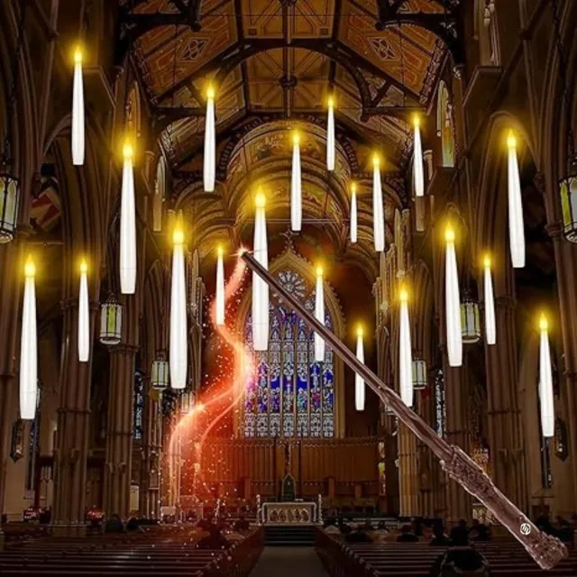 Equivera Zwevende Kaarsen - Zwevende Kaars - Floating Candles - Hangende Kaarsen - Sfeerverlichting - Leuk voor in huis! Wit