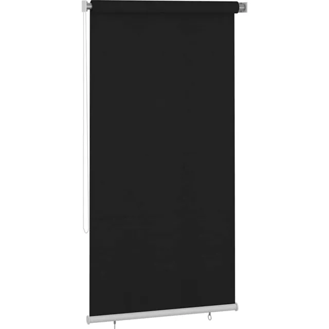 Famanu Rolgordijn voor buiten, 120 x 230 cm, zwart, perfect voor privacy op balkon, terras of veranda, gemaakt van hoogwaardig polyethyleen voor langdurig gebruik