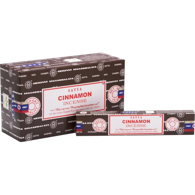 Satya cinnamon - kaneel - wierook - doos 12 pakjes Bruin