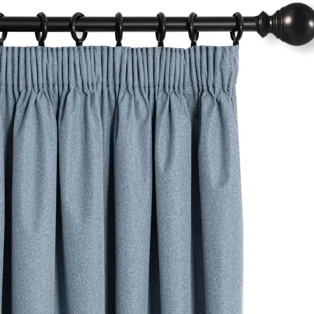 Unyqoos Stijlvolle Verduisteringsgordijnen Set met Plooiband voor Optimale Warmte-Isolatie en Privacy grijsblauw