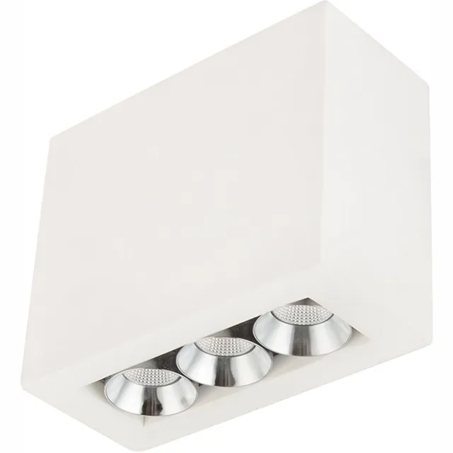 Globo Lighting LED opbouwspot gu10 Plafondlamp gips wit, 3 vlammen, 3x 6W 3x 440lm 3000K, LxH 12,2x10 cm