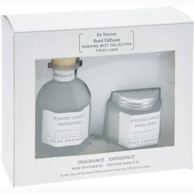 H&S Decoration Geurset - geurglas - geurstokjes -geurkaarsen - cadeauset - geschenkset mat glas