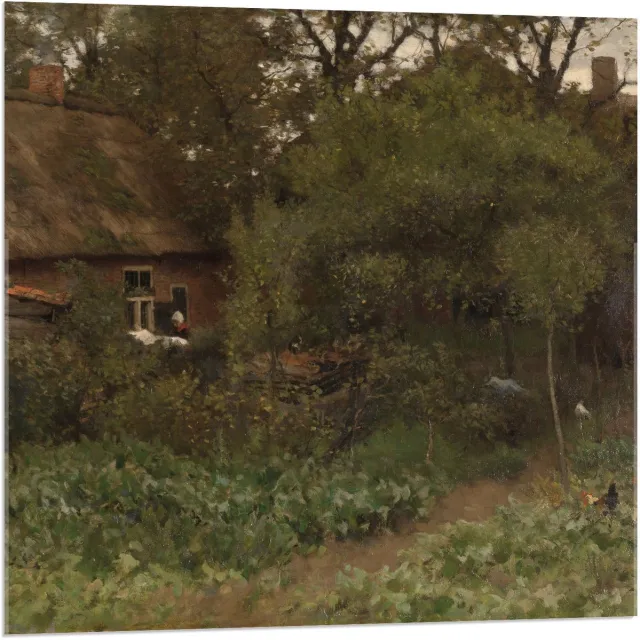 KuijsFotoprint Acrylglas - Oude Meesters - De moestuin, Anton Mauve, ca. 1885 - ca. 1888 - 80x80cm Foto op Acrylglas (Met Ophangsysteem) Groen