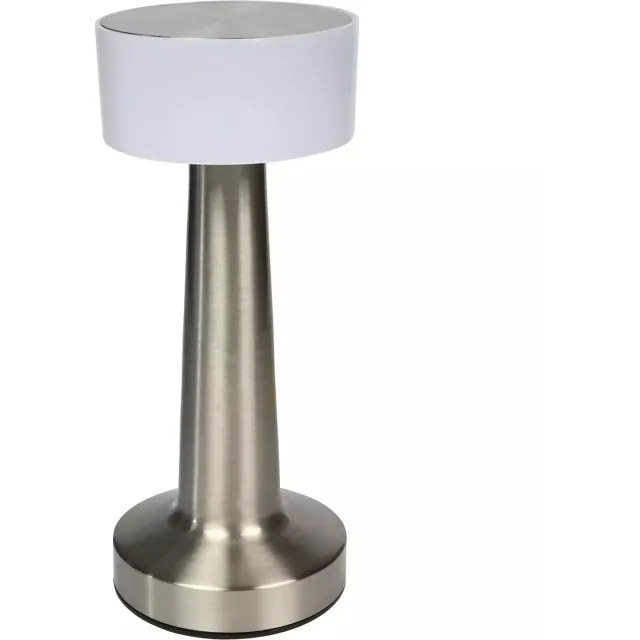 Benson Oplaadbare LED tafellamp - Touchbediening - Zilver - 3 Kleuren - 21 cm