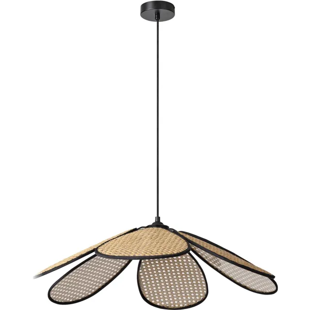 Osram DECOR Rattan Madelief Hanglamp 690mm E27 Bruin, Rattan, Metaal, natuurlijk, voor Eetkamer en Woonkamer Beige
