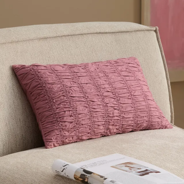 NOUS Living sierkussenhoes Lyon (30x50 cm) roze