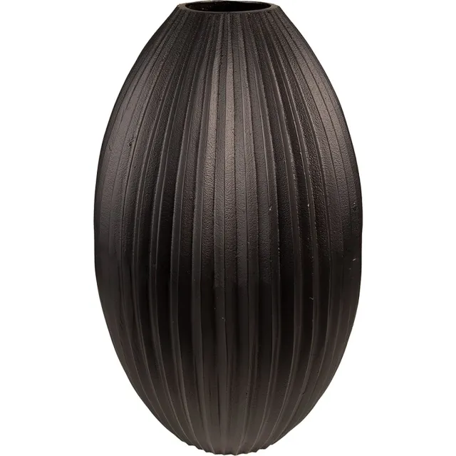 Clayre & Eef Vaas 39 cm Zwart Aluminium Metaal Vaas