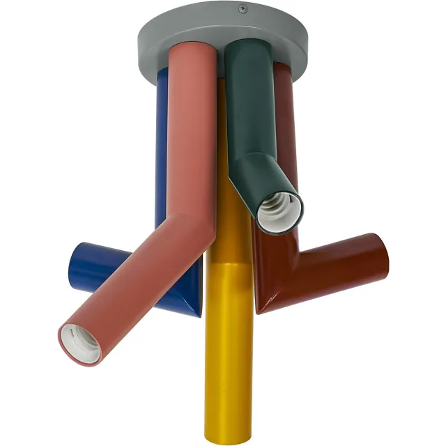 Osram Decor Straw decoratieve lamp voor plafondmontage, 5-lamps, met E27 fitting, metaal, IP20, veelkleurig Multi kleur