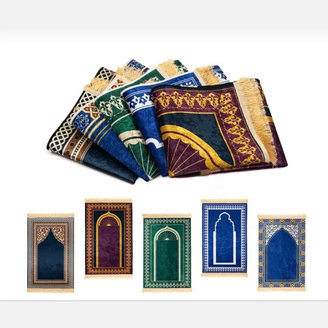 Jannah Islamitisch Gebedskleed - Gebed Kleed - Gebedskleed Islam - Gebedsmat - Kleed - Ramadan - Eid Muburak - 80 x 120 cm Pakket 5