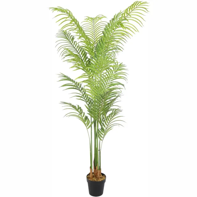 Kunstpalm Kunst Arecapalm 170 cm – Extra Volle Tropische Palm – In Pot – Groene Binnenplant Lichtgroen