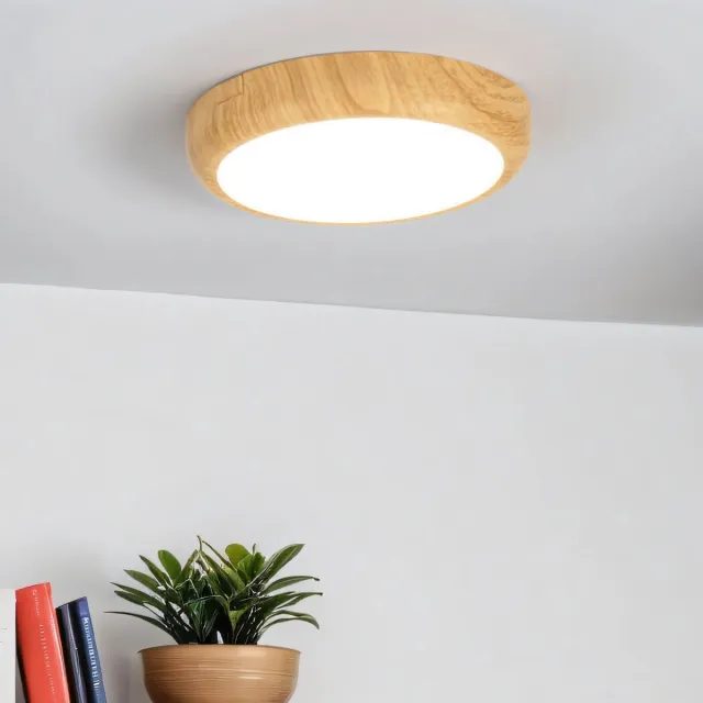Licht Erlebnisse Licht-Erlebnisse - Lara - LED - Plafonnière - Kleurverandering - 2800-4400K - 1450lm - van - Kunststof (polycarbonaat) - in - Hout (grenen) wit Hout (grenen)|wit