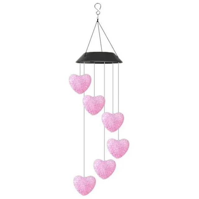 longziming Solar LED windgong – 7-kleuren veranderende tuinverlichting, hangende decoratieve lichtjes voor buiten roze