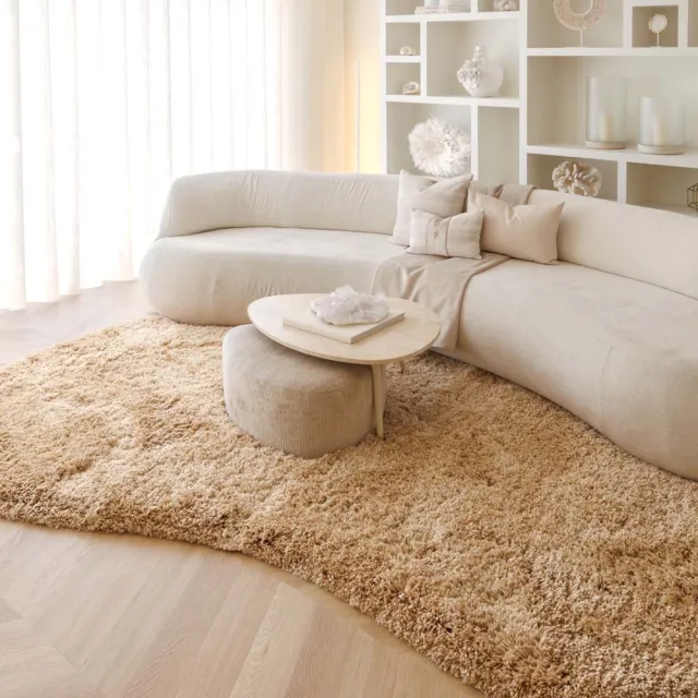Nordic Weavers Organisch vloerkleed shaggy - Sveve beige 150x230