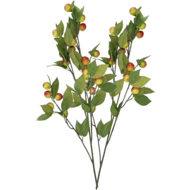 DK design Kunstbloem fruit tak met appels - 2x - 90 cm - rood/groen - Kunst zijdebloemen Multi