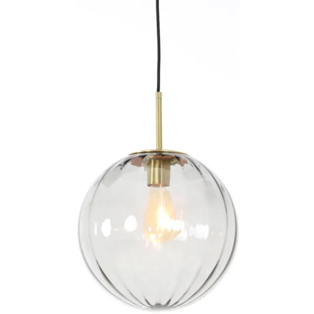 Light & Living Hanglamp Magdala lichtgrijs + goud
