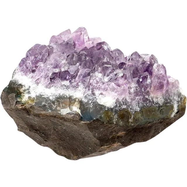 By Shayne ByShane - Natuurlijke Amethist Druse Cluster voor Reiki genezing - Grote Ruwe Helende Stenen met Bergkristal - Edelstenen voor Kristal Genezing - Onregelmatige Geode-holten Drusesegment Any