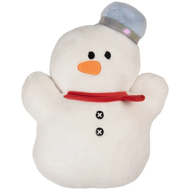 Clayre & Eef Sierkussen Sneeuwpop 37x9x52 cm Wit Polyester