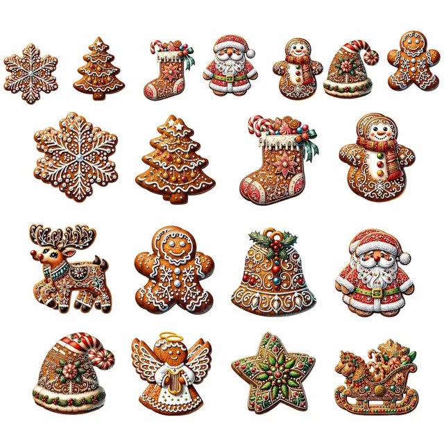Famanu Acryl kerstboomhangers set met 24 decoraties in 12 motieven wit