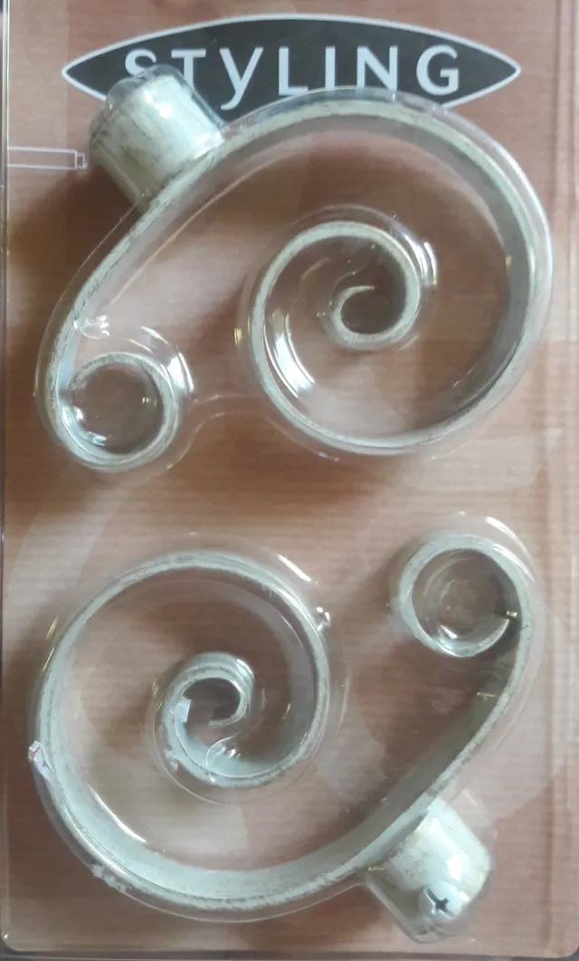 MB Styling Styling gordijnroede eindstukken - voor 20mm - antiek wit- per 2 verpakt