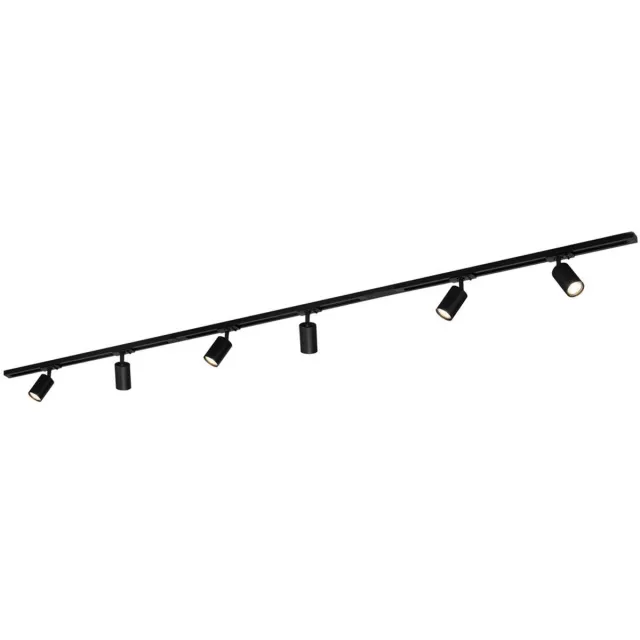B.K.Licht BRILONER Rail - Railverlichting set - opbouwspots - 3x 230V - 6x GU10 spots - draaibaar - 225cm - zwart