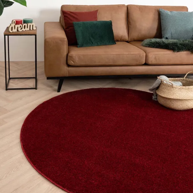 Tapeso Rond vloerkleed - Fine rood 120