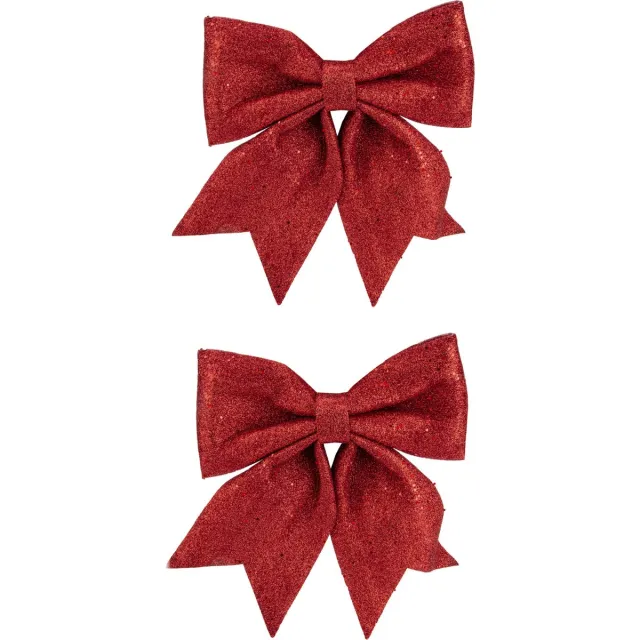 Cosy @ Home Cosy & Trendy Kersthanger - 3x stuks - strik - rood - 30 x 35 cm - Kerstversiering