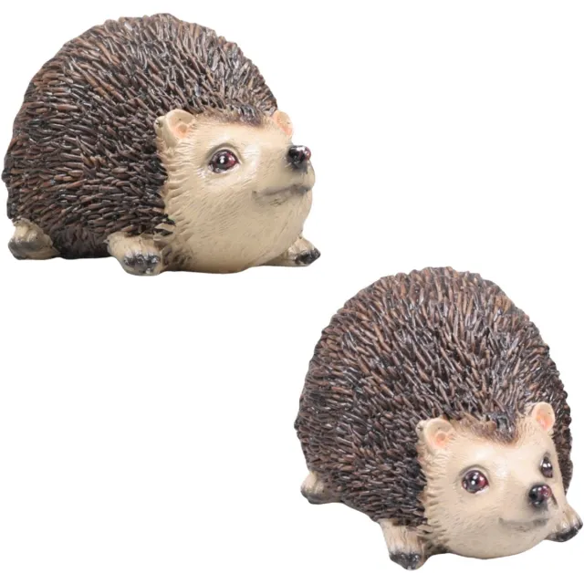 Farmwood Animals 2x stuks Egel tuin beelden - voor binnen/buiten - 10 x 7 x 6 cm - dieren tuinbeelden Multi
