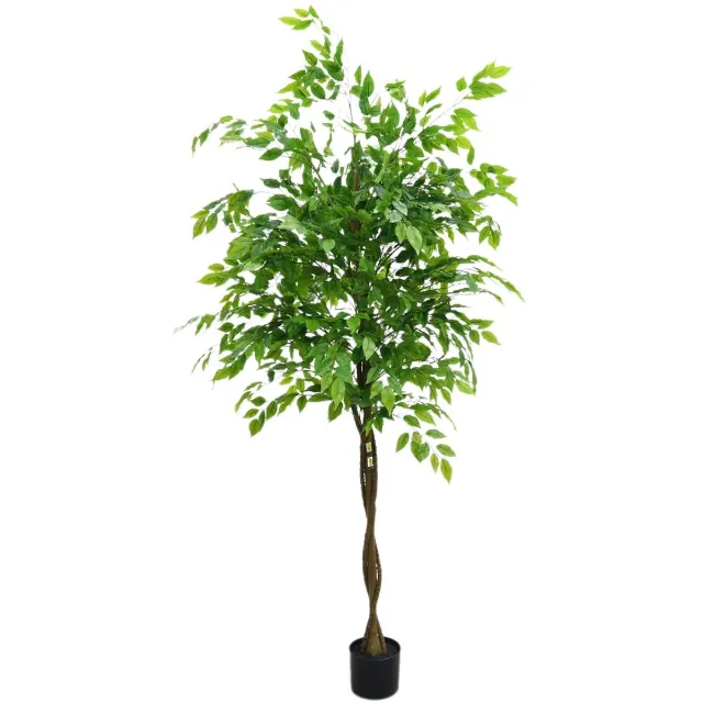 NordHaus Kunstmatige Ficus Boom - Nep Ficusboom - Kamerplant Kunstboom - Realistische Bladeren - 180 cm Hoog groen