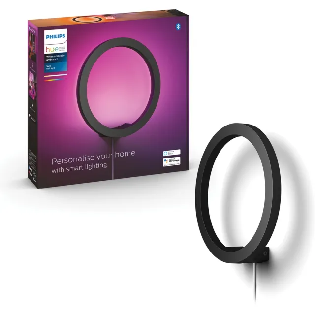 Philips Hue Sana wandlamp - wit en gekleurd licht - zwart