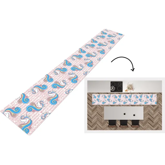 KitchenYeah Keukenloper - Keukenmat - Unicorn - Patronen - Roze - Keuken vloerkleed Multicolor