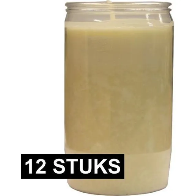 Spaas Grafkaars/gedenklicht - 12x - wit - 7 x 15 cm - 6 dagen brandtijd