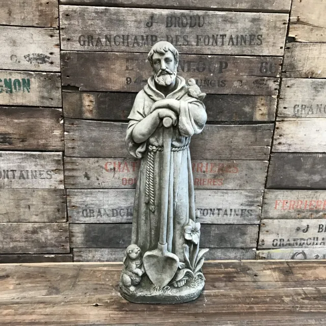A&S Estates Betonnen tuinbeeld - Sint Franciscus grijs