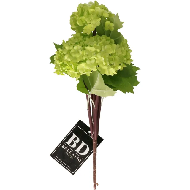 Bellatio Design Kunstbloem Viburnum / sneeuwbal - 30 cm - groen - losse steel - kunst zijdebloemen