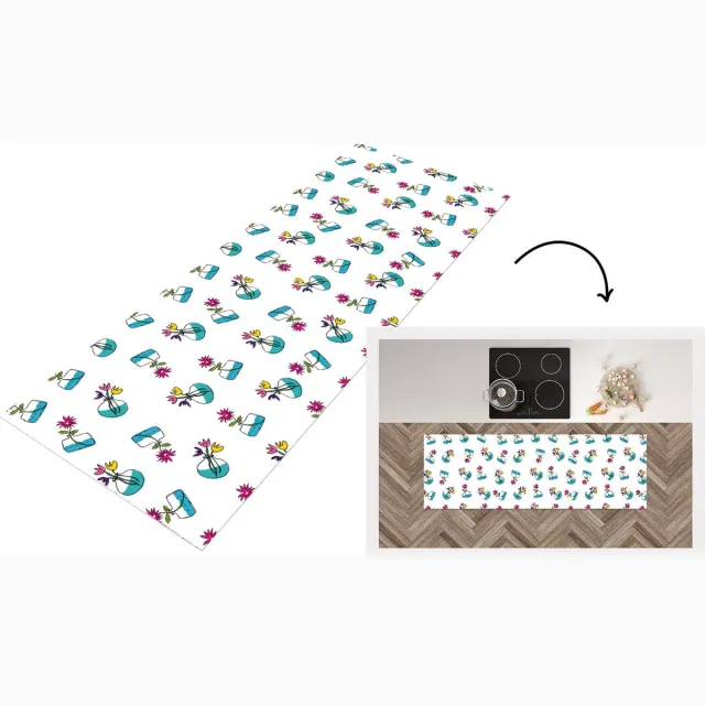 KitchenYeah Keukenloper - Loper keuken - Bloemen - Patronen - Lente - Keukenloper vinyl multicolor