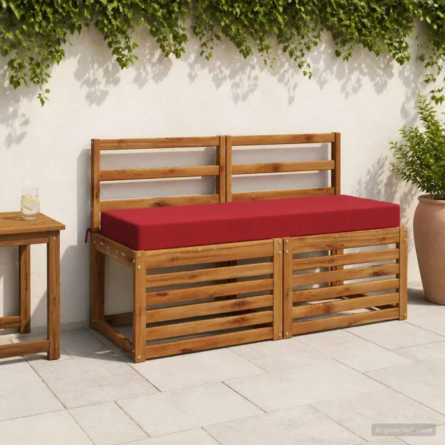 vidaXL Rugkussen SOEST 100% Polyester Wijnrood 120 x 40 x 10 cm