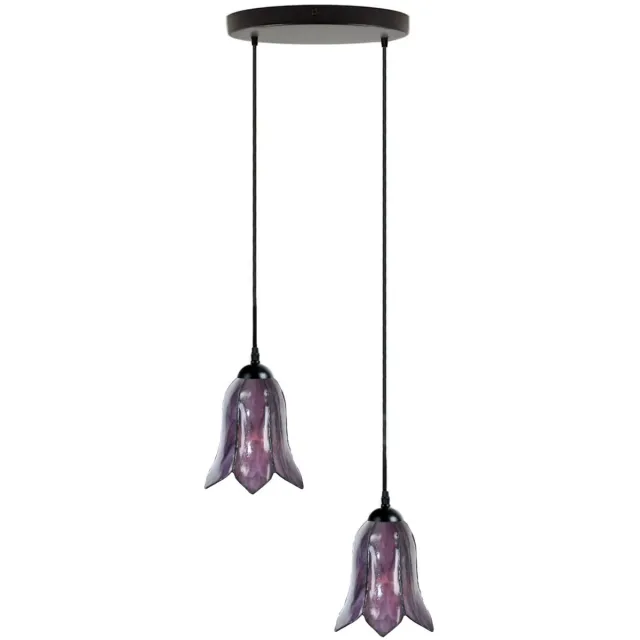 Coloured by Art Tiffany Kroonluchter Gentian Purple 2 - Art Deco Trade Paars